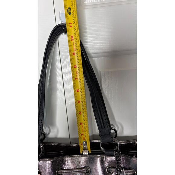 Juicy Couture Classic Scottie Dog Tote Bag Black Velour Metallic Trim HTF Viral - Picture 14 of 15